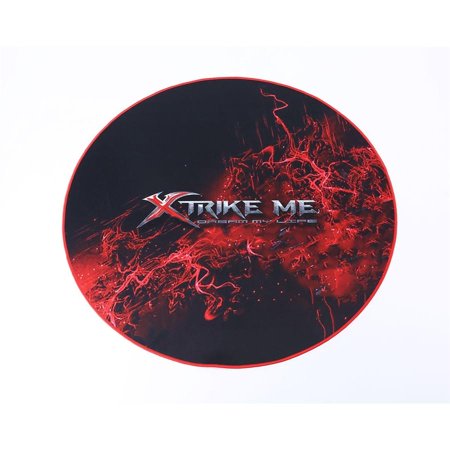 XTRIKE ME KING- SPACE GX01 - ALFOMBRA PARA SILLA GAMING / 900 X 900 X 2 MM / ANTI-FRAYING & DURABLE / NEGRO CON ROJO